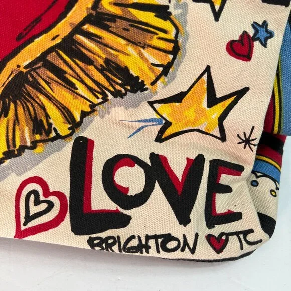 Brighton Queen Of Love Tote Bag With Heart Design & Bold Colors Purse Cards - Picture 7 of 16